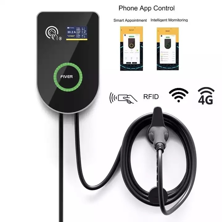 32A Level 2 Public Commercial EV Charging Station With OCPP 1.6 Wifi 4G