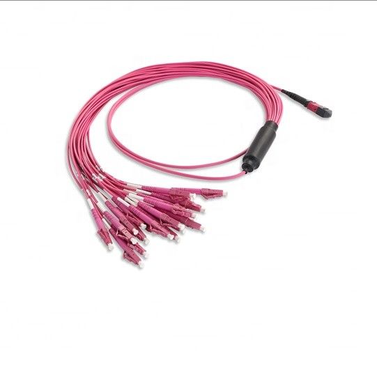 OM4 MMF MPO Fiber Optic Patch Cord Breakout Cable Female Female Connector Type B Polarity