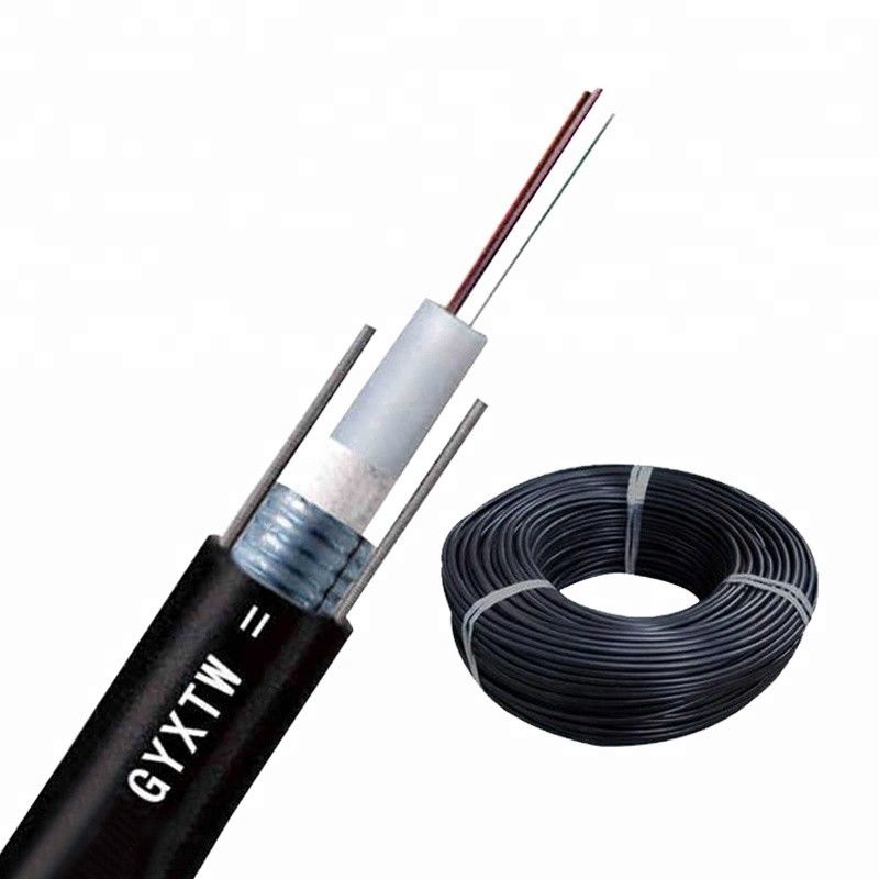 2-24 Core GYXTW Armored Multimode Fiber Optic Cable Double Parallel FRP