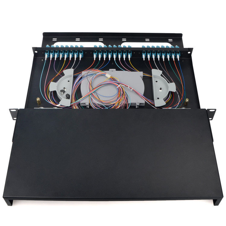 19'' 1U ODF 24 Port SC Fiber Patch Panel Distribution Box SMC IP55