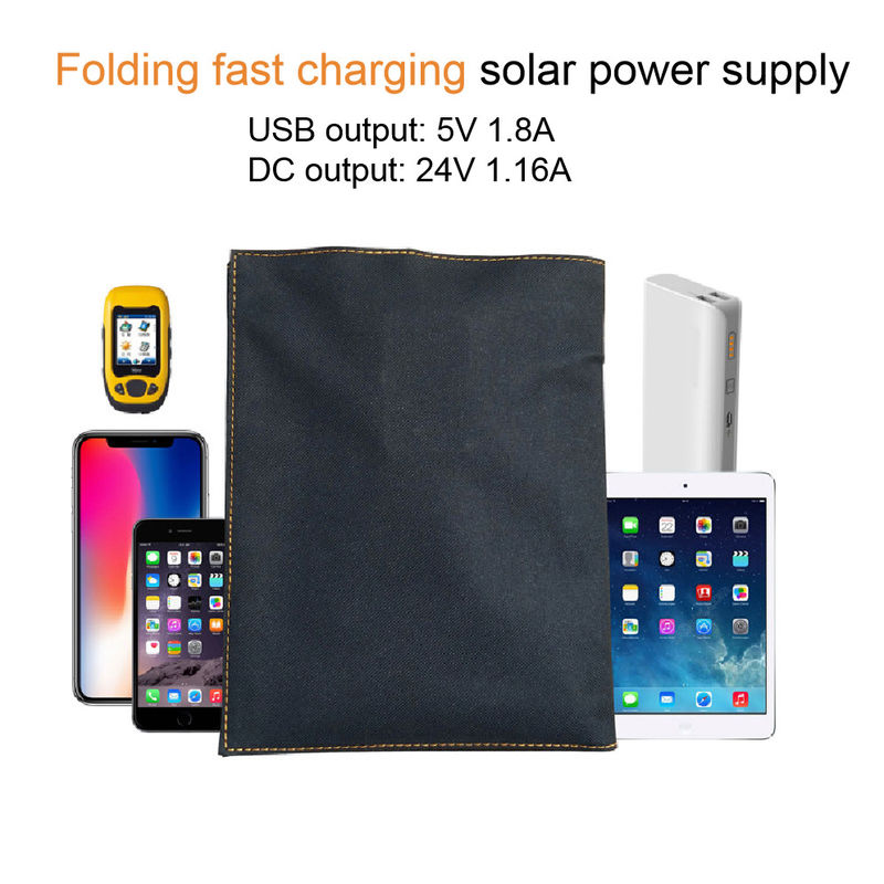 Camping 28W 24W Small Portable Waterproof Folding Solar Panel 5V Outdoor Charging