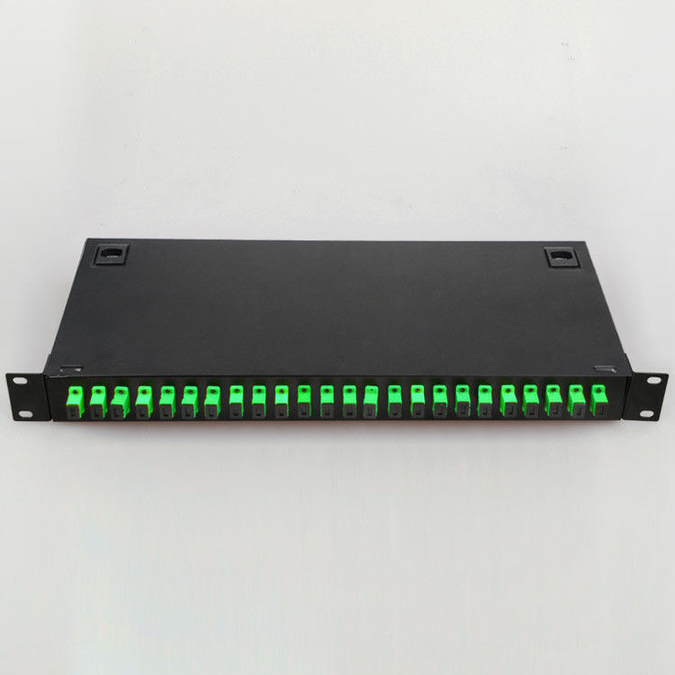 ROHS 24 Port Fiber Optic Patch Panel / 19 Inch Rack Mount Network Distribution Frame