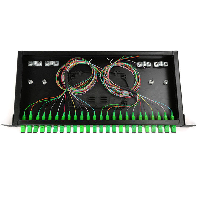 ROHS 24 Port Fiber Optic Patch Panel / 19 Inch Rack Mount Network Distribution Frame