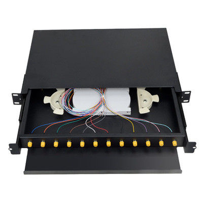 12-24 Core Fiber Optic Patch Panel SC FC ST LC Rack Mount Fiber Termination Box