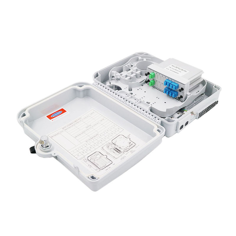 12 Core 1:8 PLC Optical Fiber Splitter Box Outdoor Waterproof For CATV Networks