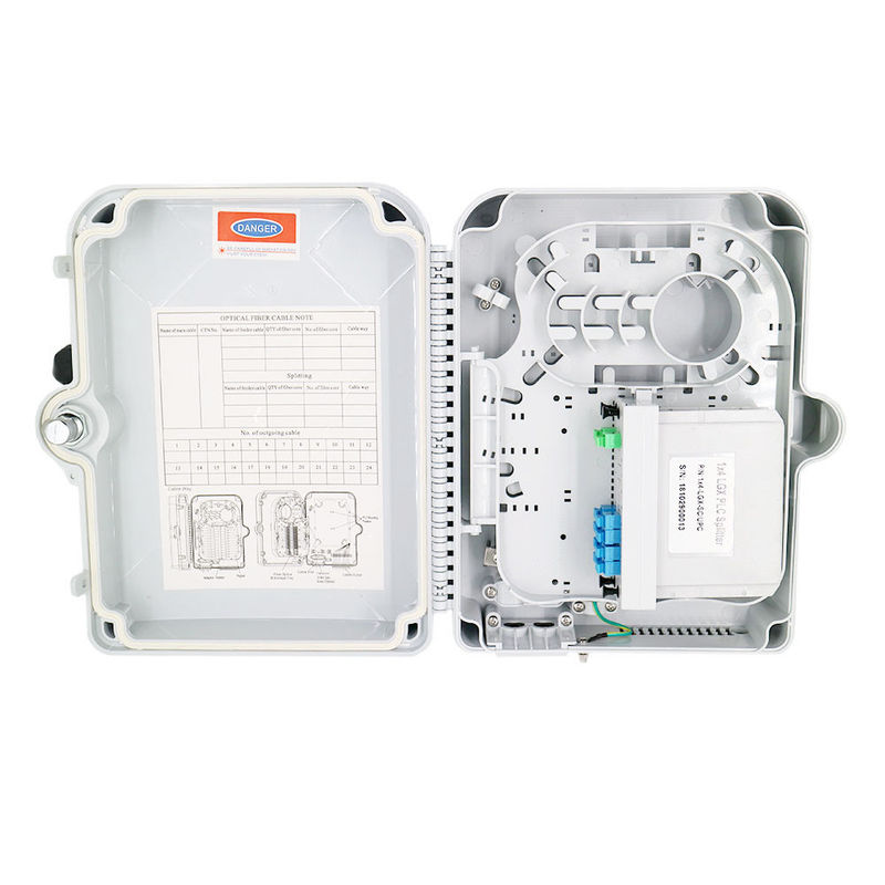 12 Core 1:8 PLC Optical Fiber Splitter Box Outdoor Waterproof For CATV Networks