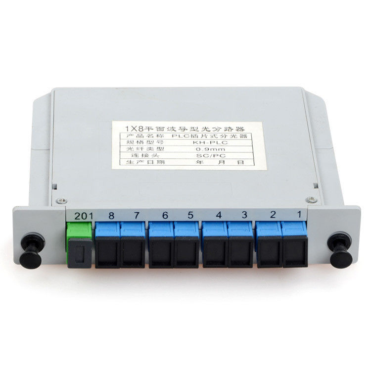 DIN 1X8-PLC SC/UPC Fiber Optic PLC Splitter 1*8 Type 1260nm-1650nm Wavelength