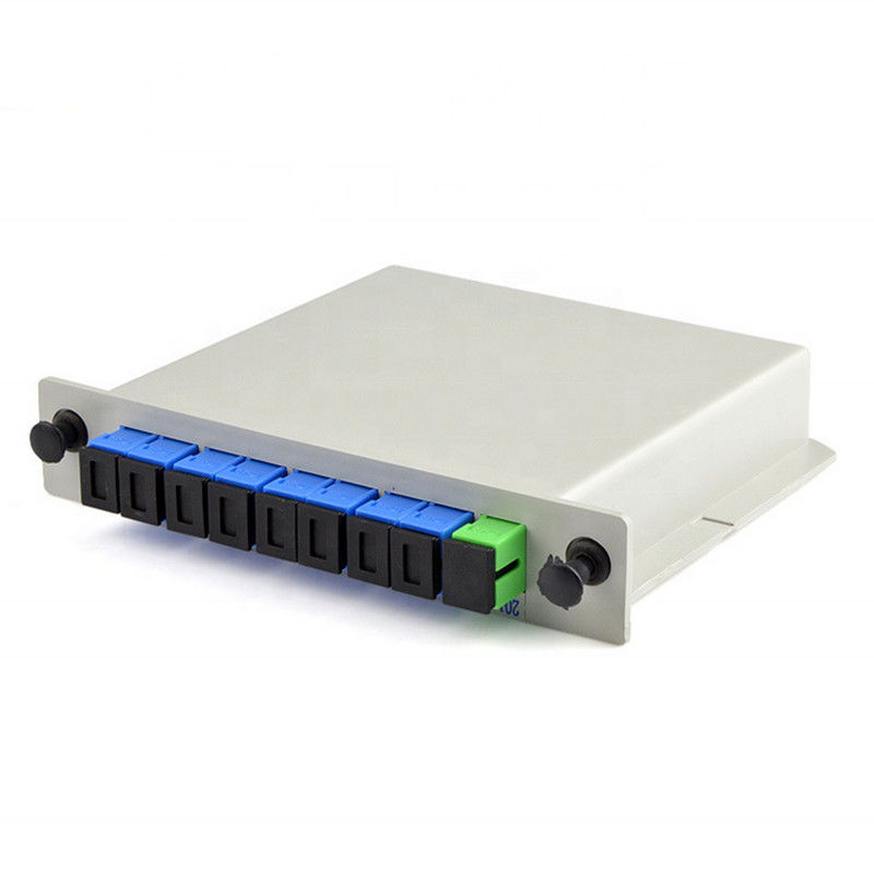 DIN 1X8-PLC SC/UPC Fiber Optic PLC Splitter 1*8 Type 1260nm-1650nm Wavelength