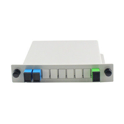 SC UPC Fiber Optic PLC Splitter DIN 1X2 PLC For FTTX / FTTH Network