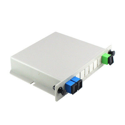 SC UPC Fiber Optic PLC Splitter DIN 1X2 PLC For FTTX / FTTH Network