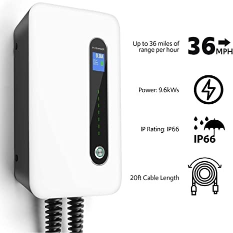 240V 9.6kW 40 Amp Level 2 Portable EV Charger Station With Plug