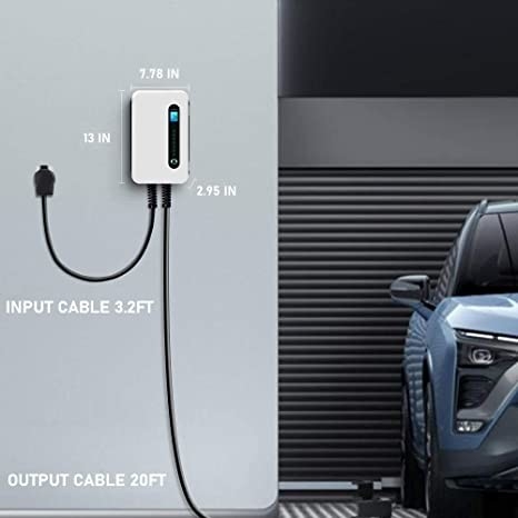 240V 9.6kW 40 Amp Level 2 Portable EV Charger Station With Plug