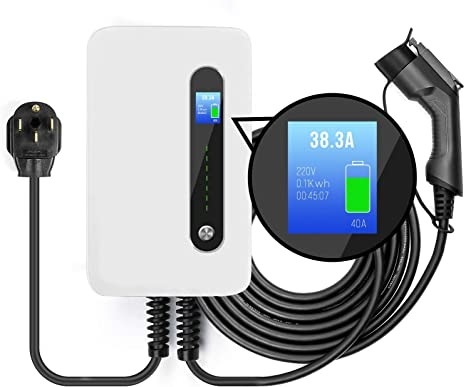 240V 9.6kW 40 Amp Level 2 Portable EV Charger Station With Plug
