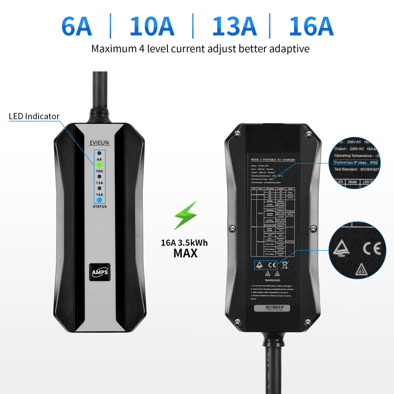 16A Type 2 Portable Electric Car Charger  CCS Combo 2 Fast Charger
