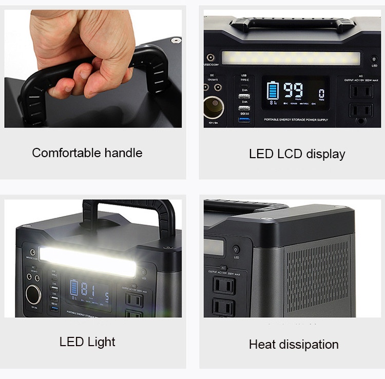 USB2.0 Solar Energy System Portable Solar Generator Pure Sine Wave For Outdoor Van Camping