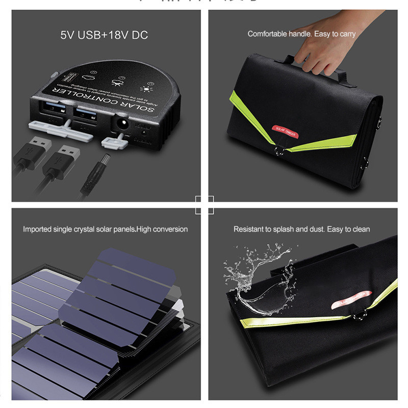 70W Solar Energy System Foldable Solar Panel Charger 5V USB Parallel Port Compatible Notebook