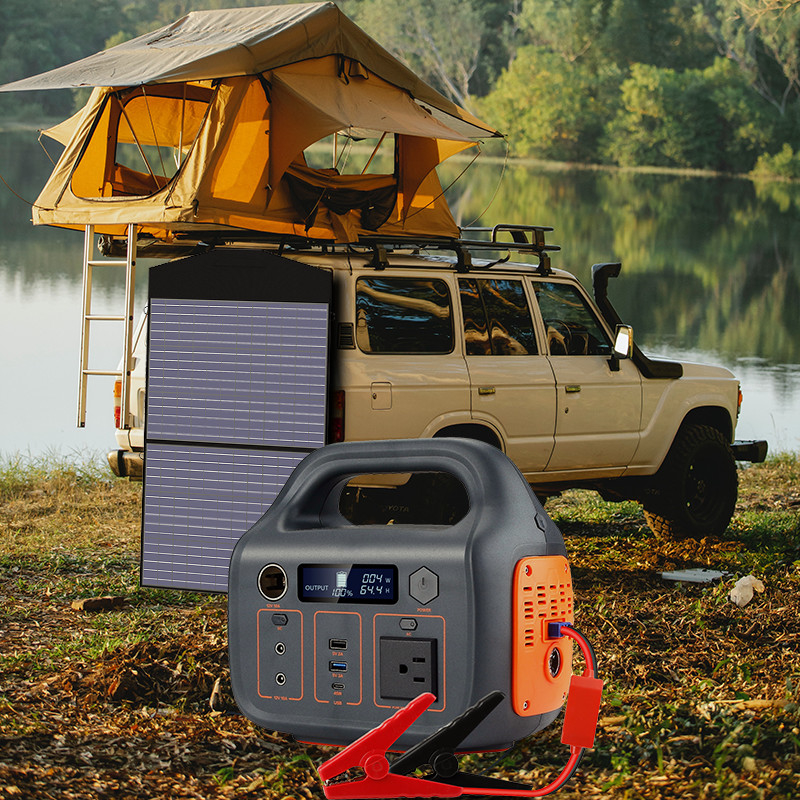 500W Solar Energy System Portable Solar Power Bank Generator With Rechargeable Lithium Battery