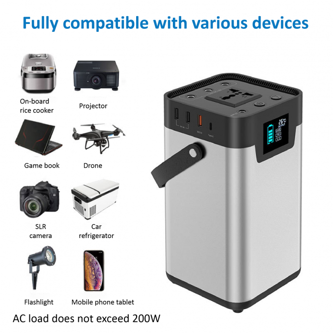 54000mah Lithium Portable Power Station 200W 220V Commercial Solar Generator 4