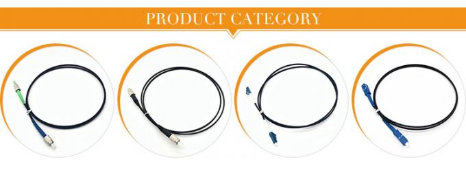 Outdoor 1 2 Core FTTH Drop Cable G657A1 1 Fiber With Connector 1